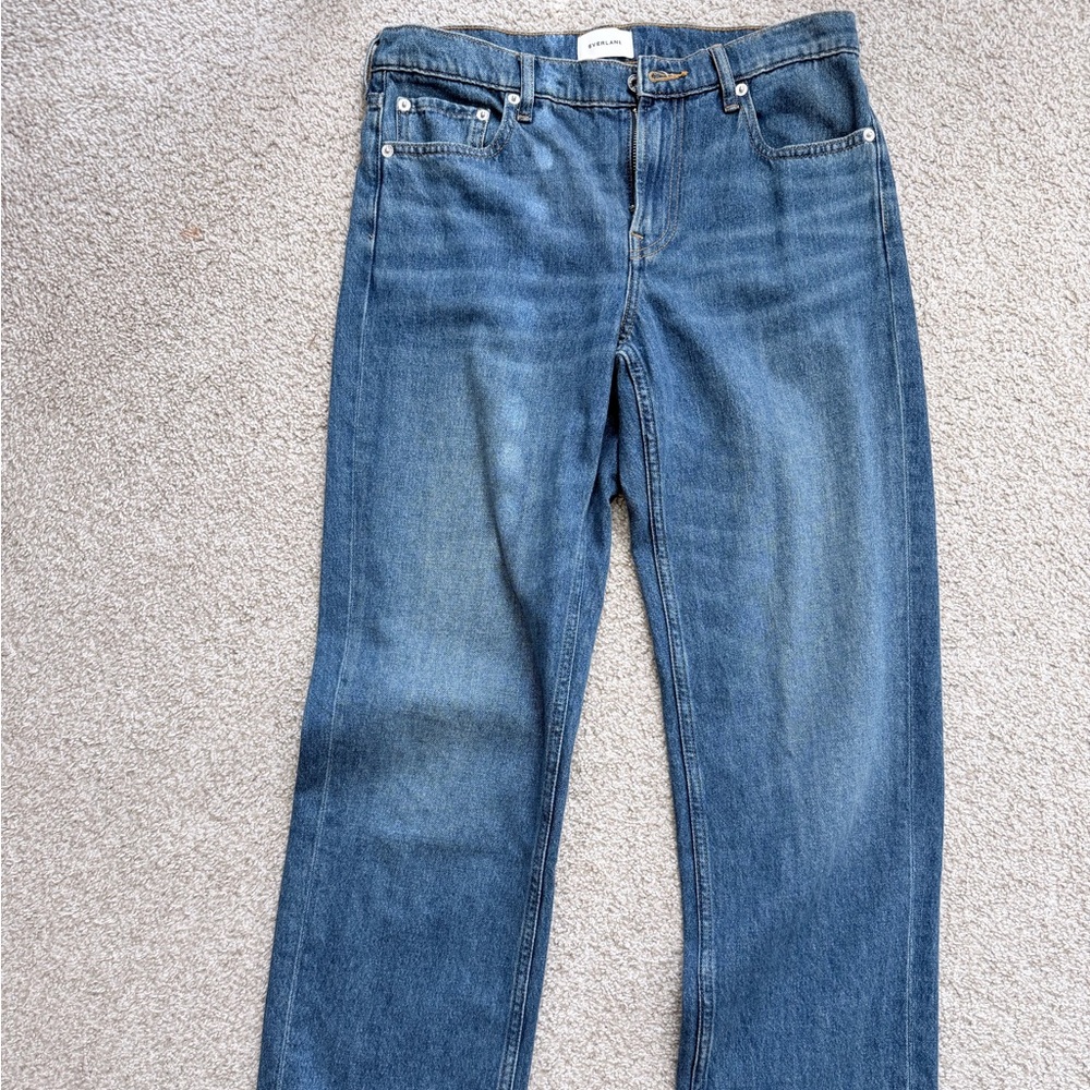 Everlane women Low Rise Straight Jeans in Blue